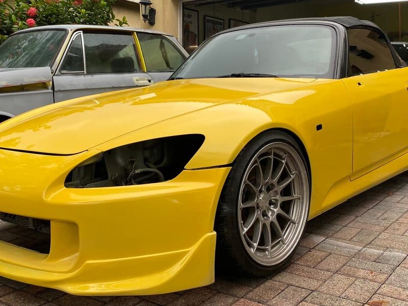 Yellow Honda S2000 finished at our Cutler Bay shop